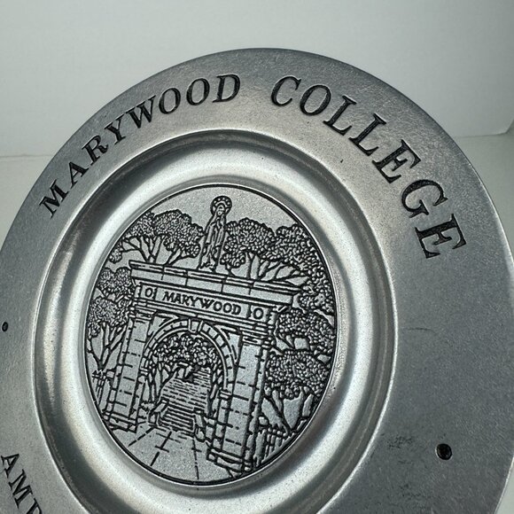 Vtg 87 Pewter Marywood College University Souvenir Collectible Plate Ambassadors - Picture 10 of 15